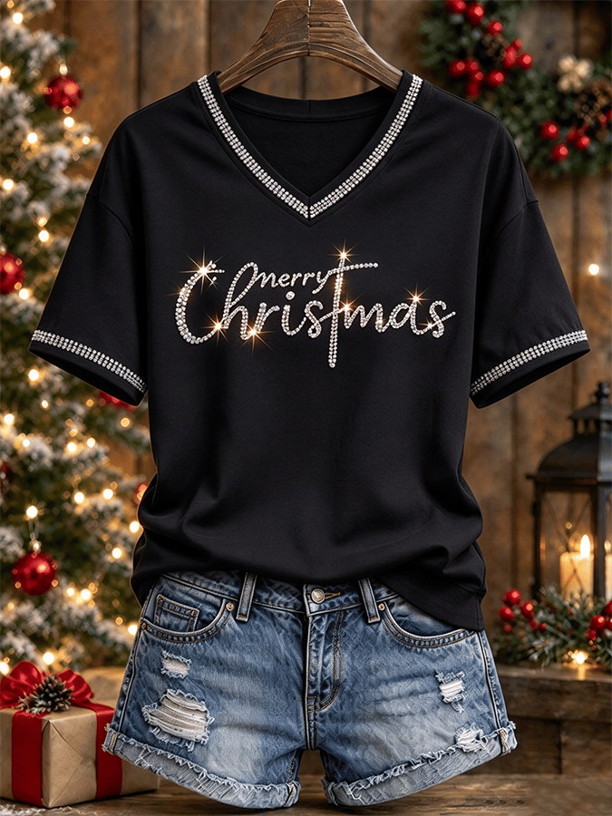 Women's Retro Christmas Faith Print Top