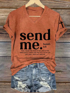 Women's Send Me Isaiah 6 8 Christian Print Casual T-shirt