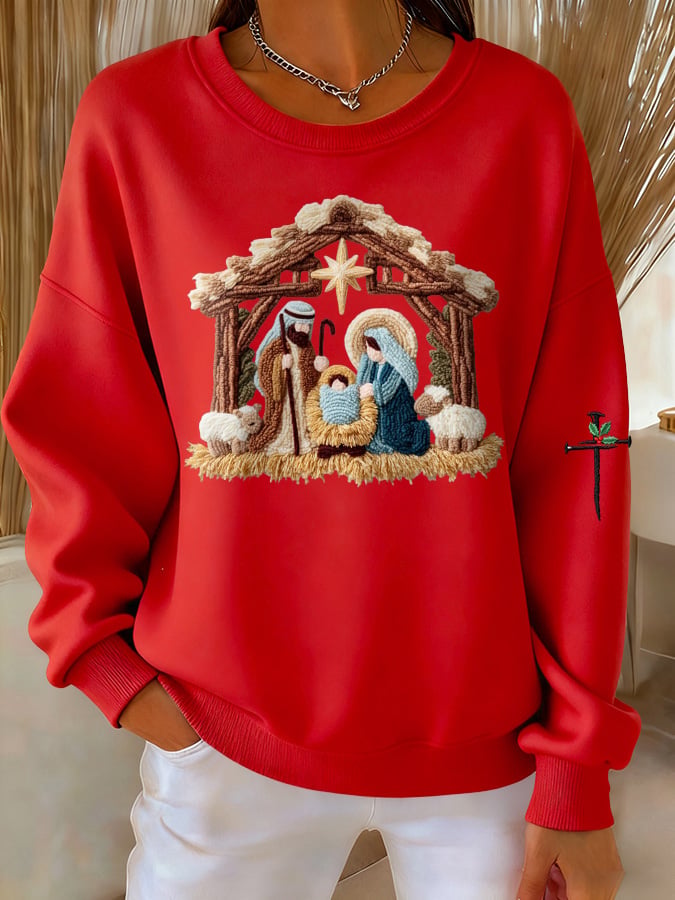 Women's Casual Nativity Sweatshirt