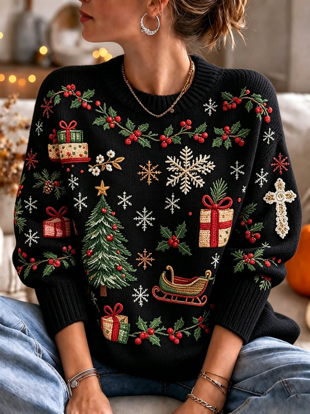 Women's Casual Print Knit Top