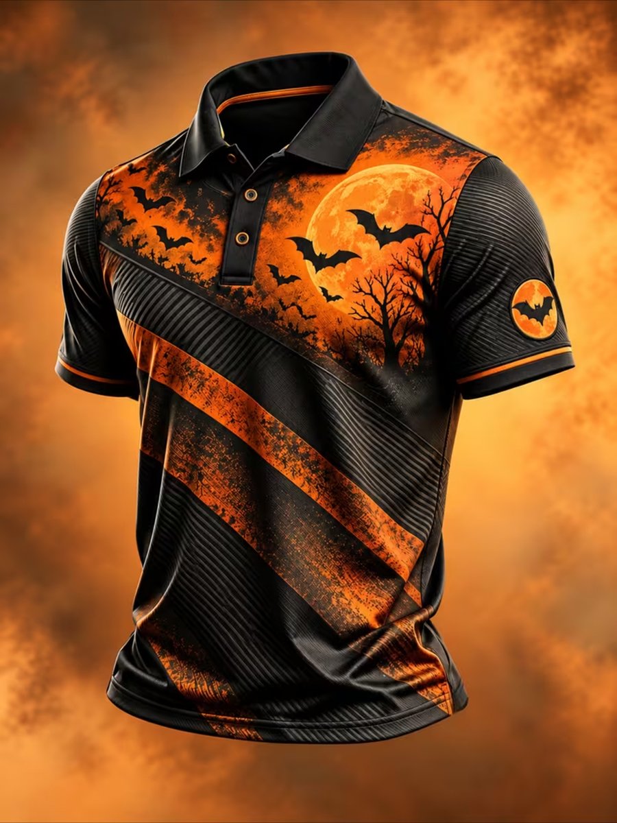 Men's Halloween Short-Sleeve Polo Shirt