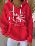 Women's Merry Christmas Print Casual Hoodies