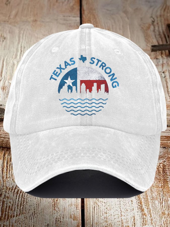 Retro Texas Strong State Flag Print Baseball Cap