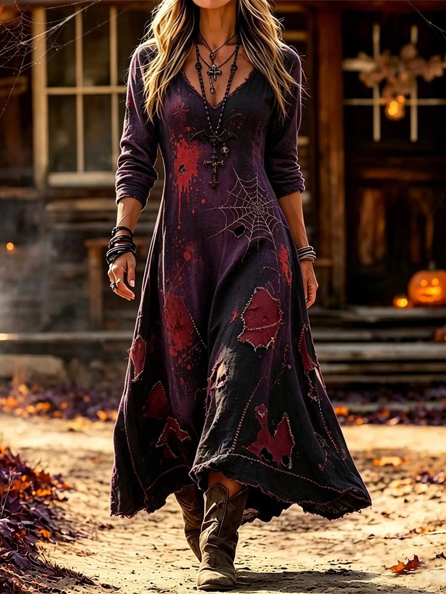 Women's Casual Halloween Print Dress