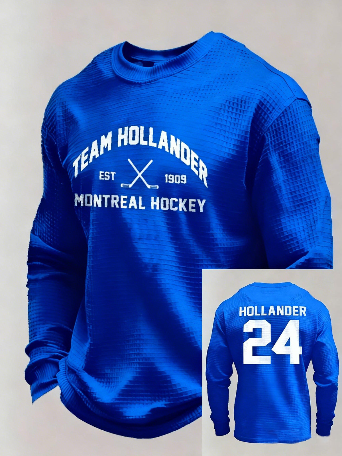Men's ice hockey crew neck printed casual sweatshirt