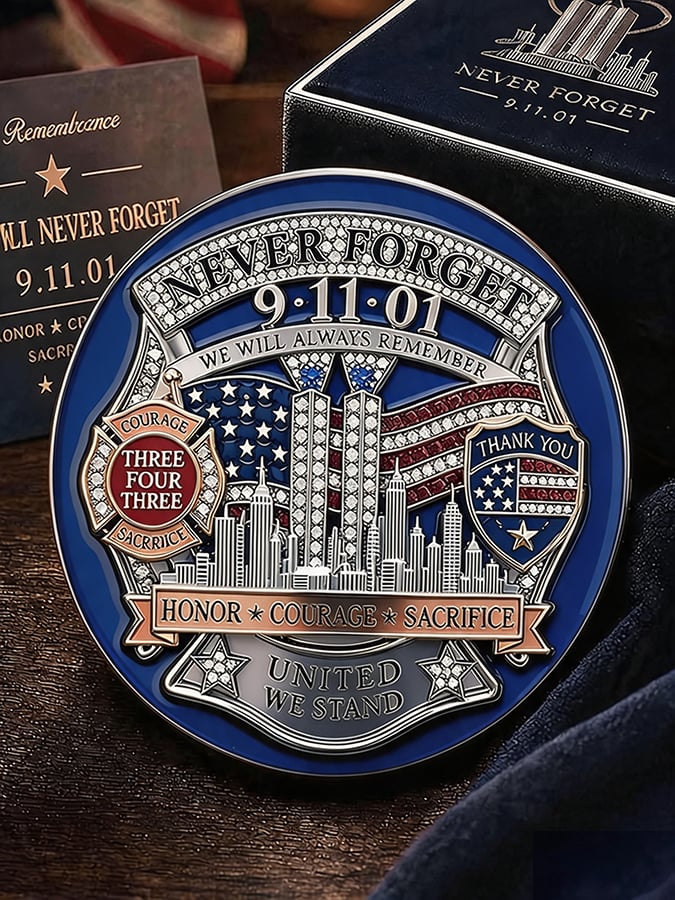 Unisex America's 9/11 Patriot Day Print Pin-back Button