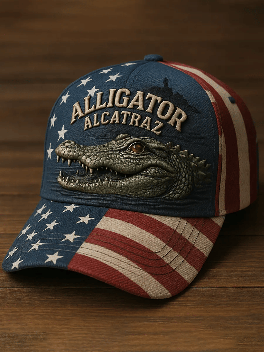 Vintage Alligator Alcatraz Everglades Florida Est 2025 Print Hat