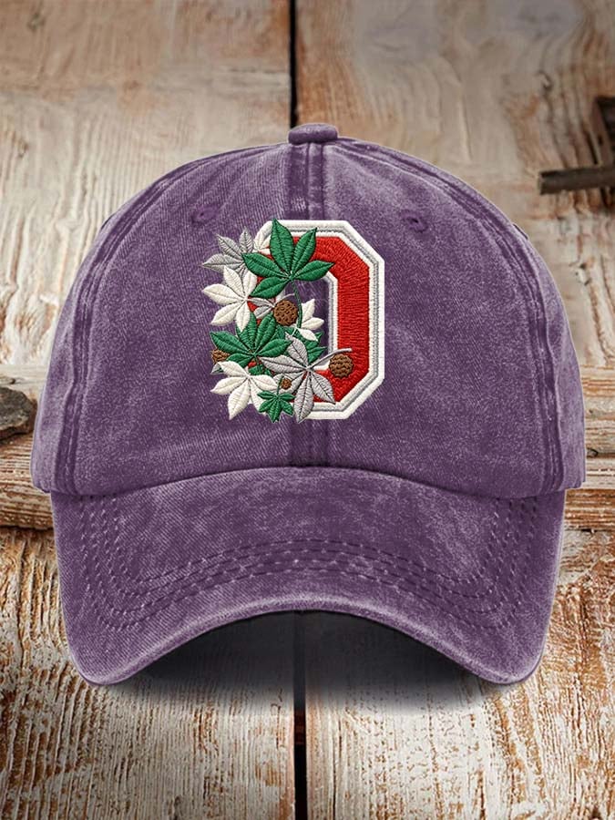 Tree Team Football Print Adjustable Baseball Cap