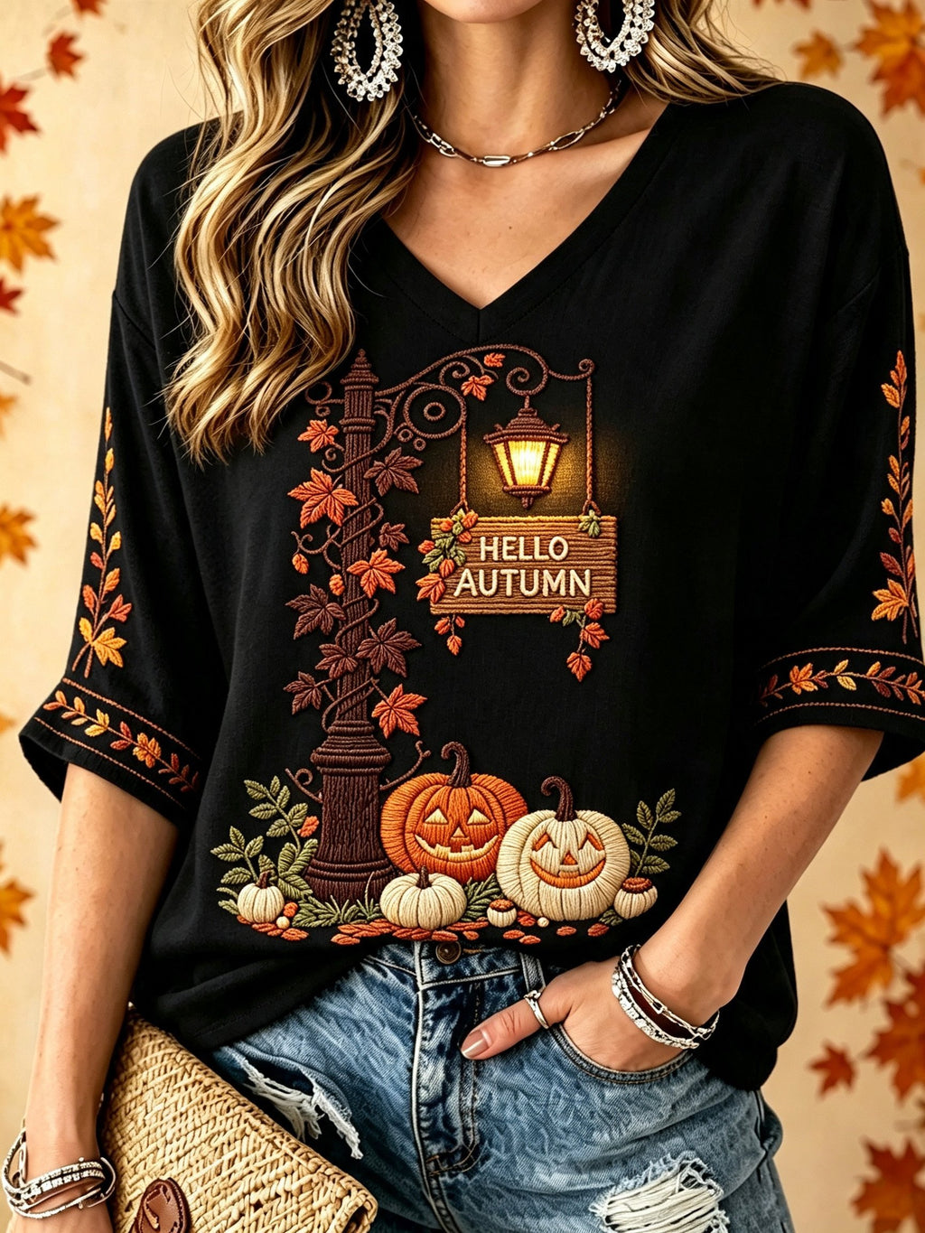 Women's Autumn Printed Casual Top