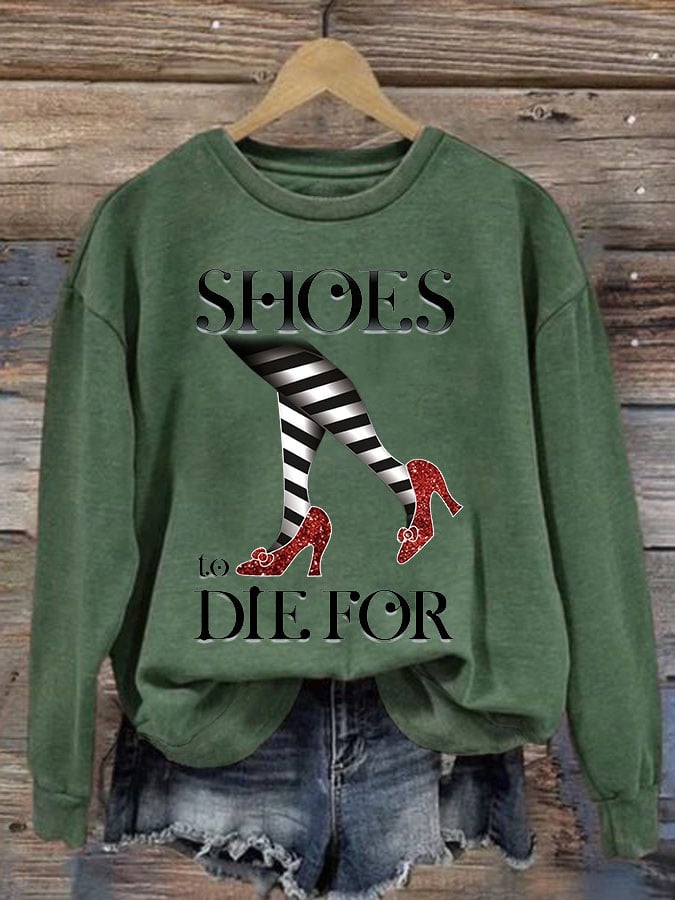 Women's Halloween Irresistible Shoes Print Casual T-Shirt