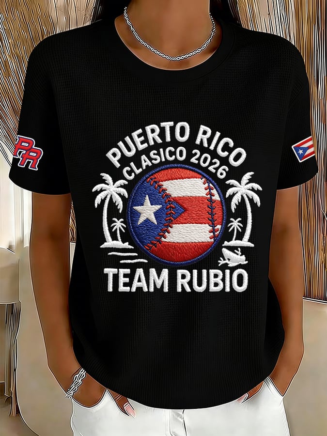 Women's Retro Baseball  Print T-Shirt