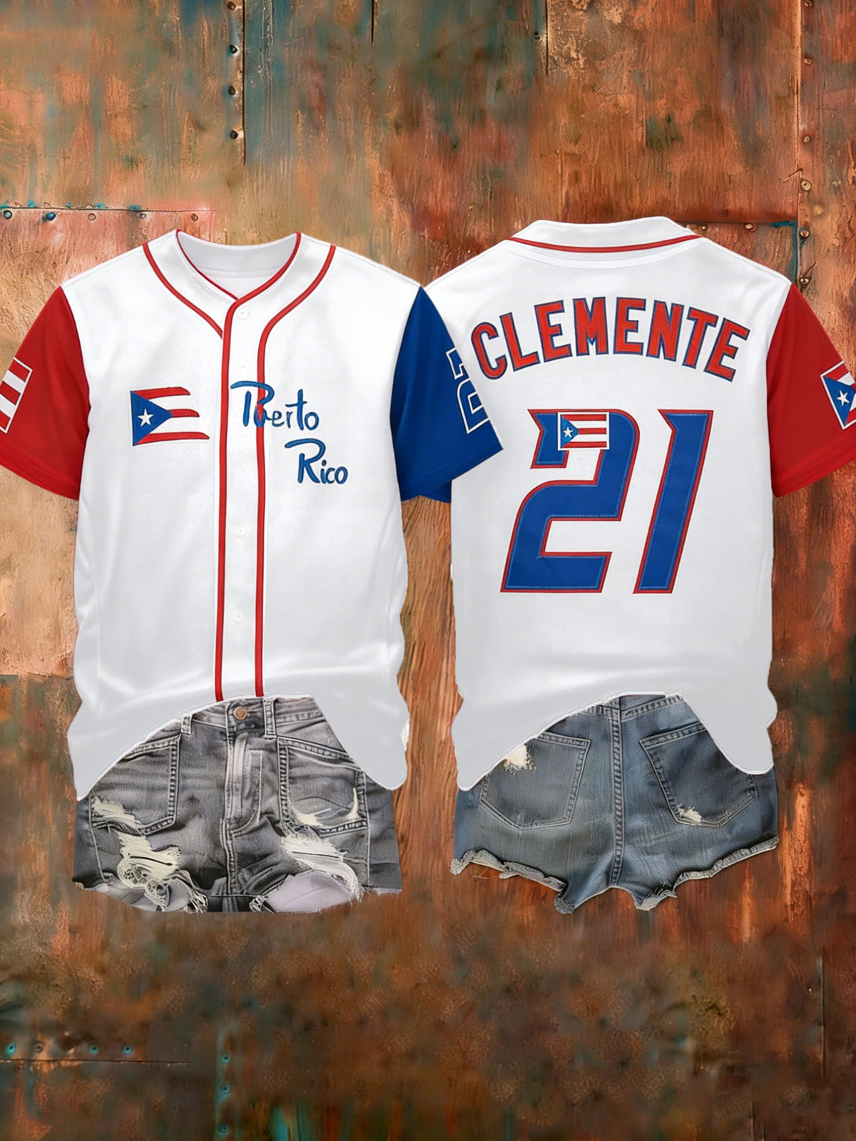 Women's Puerto Rico Baseball Print Shirt