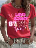 Women's Engaged Print Crew Neck T-Shirt