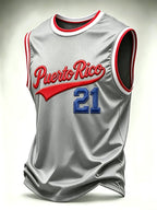 Men's Puerto Rico Baseball Print Tank Top
