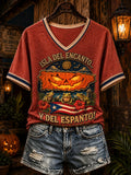 Women's Puerto Rico Halloween Art Printed T-shirt