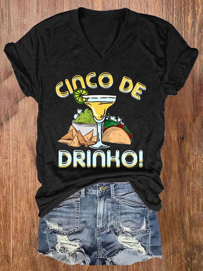 Women's Cinco De Drinko Print T-Shirt