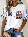 Women's USA Baseball Printed Top