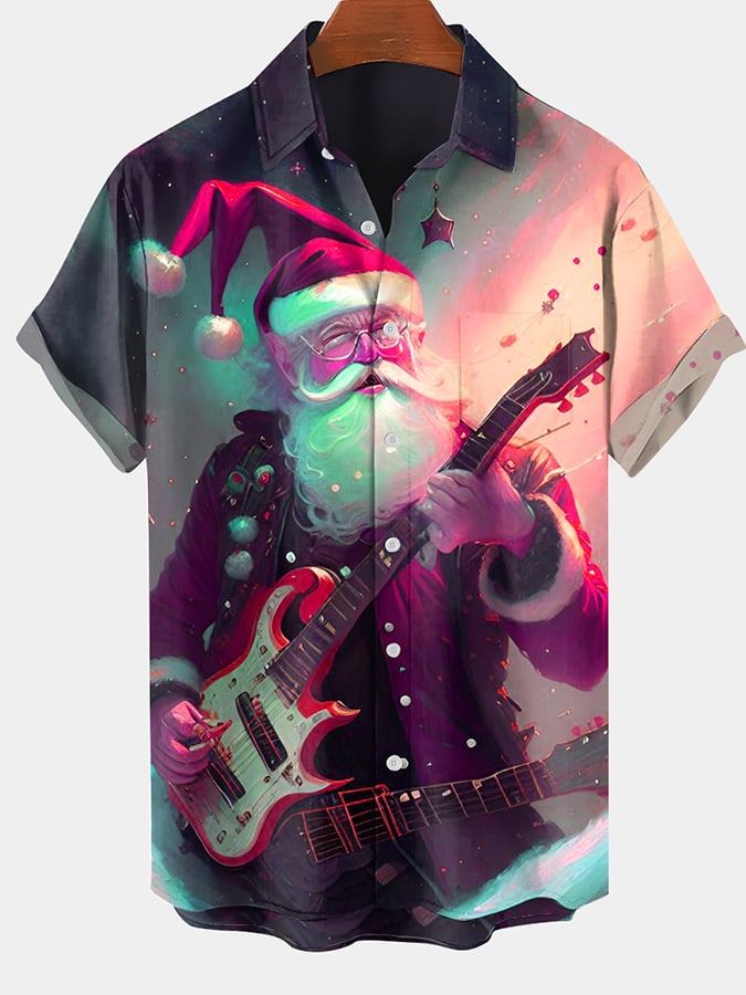 Stylish Santa Print Shirt