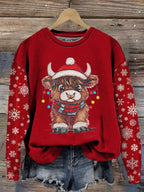 Women's Casual Christmas Highland Yak Sweatshirt