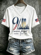 Women's  Retro  9.11 Never Forget Print T-shirt