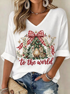 Women's Christmas Nativity Print Top