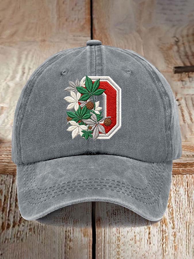 Tree Team Football Print Adjustable Baseball Cap