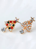Diamond Christmas Tree Stud Earrings