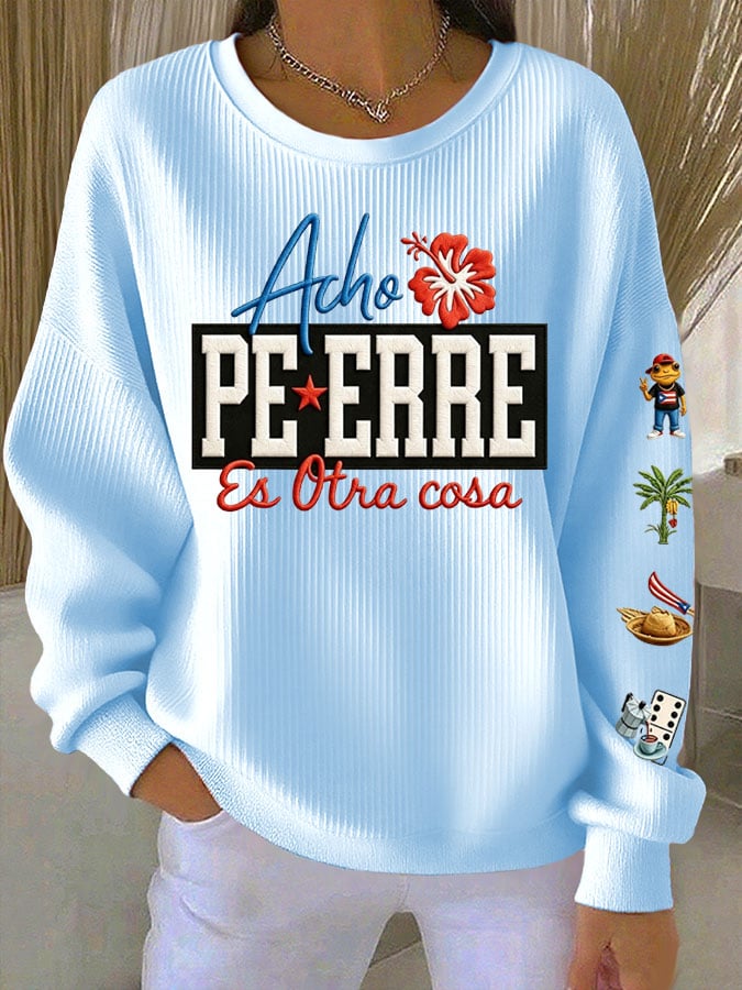 Women's Puerto Rico Print Crewneck Sweatshirt