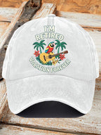 Unisex Retro Vacation Music Parrot I'M Retired Vacation Forever Print Hat