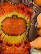 Women's Autumn Gold Pumpkin Print T-Shirt
