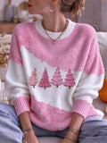 Women's Christmas Print Casual Knit Top