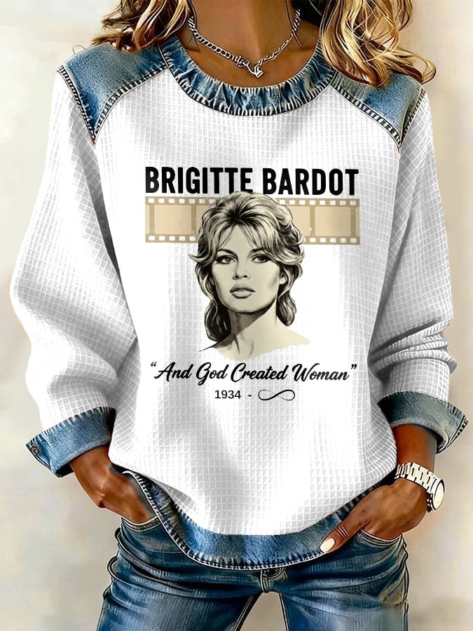 Retro B.B. And God Created Woman Print Sweatshirt