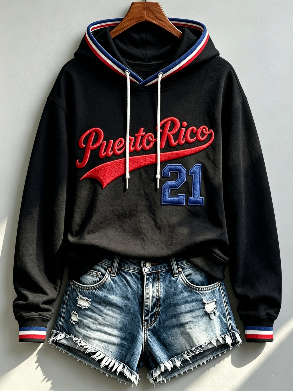 Women's Baseball-themed casual printed long-sleeve sweatshirt, No. 21