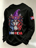 Men's Boricua Halloween Waffle-Knit Long-Sleeve Top