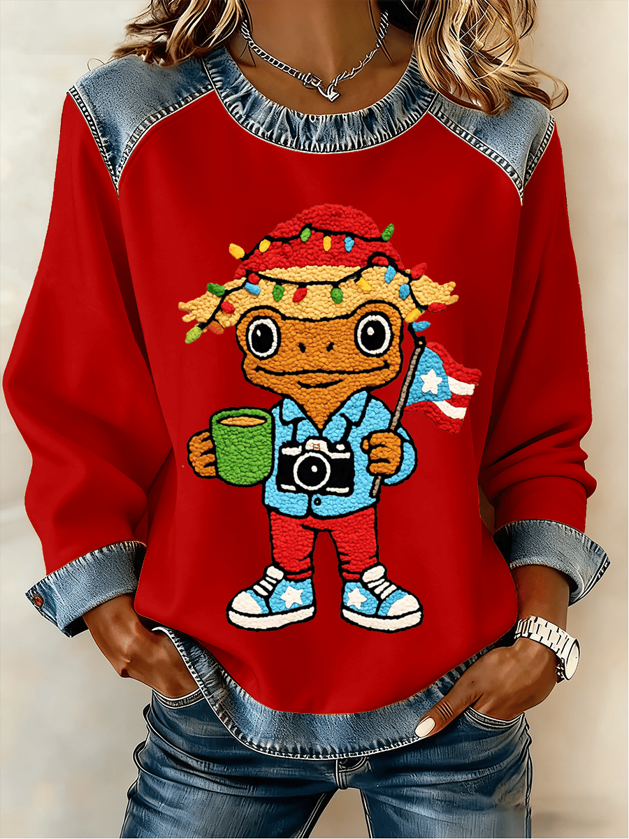 Women's Puerto Rican Christmas Print Sweatshirt