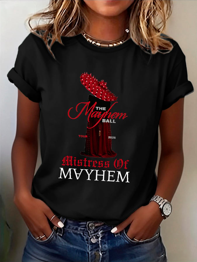 Women's The Mayhem Ball Print Round Neck T-shirt