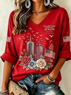 Women's Never Forget September 11 Print T-Shirt