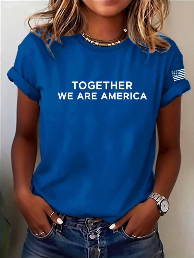 Women's TOGETHER WE ARE AMERICA Printed Short-Sleeve T-Shirt
