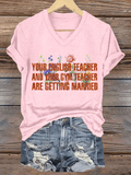 Women's Hot Spot Print V-Neck T-Shirt