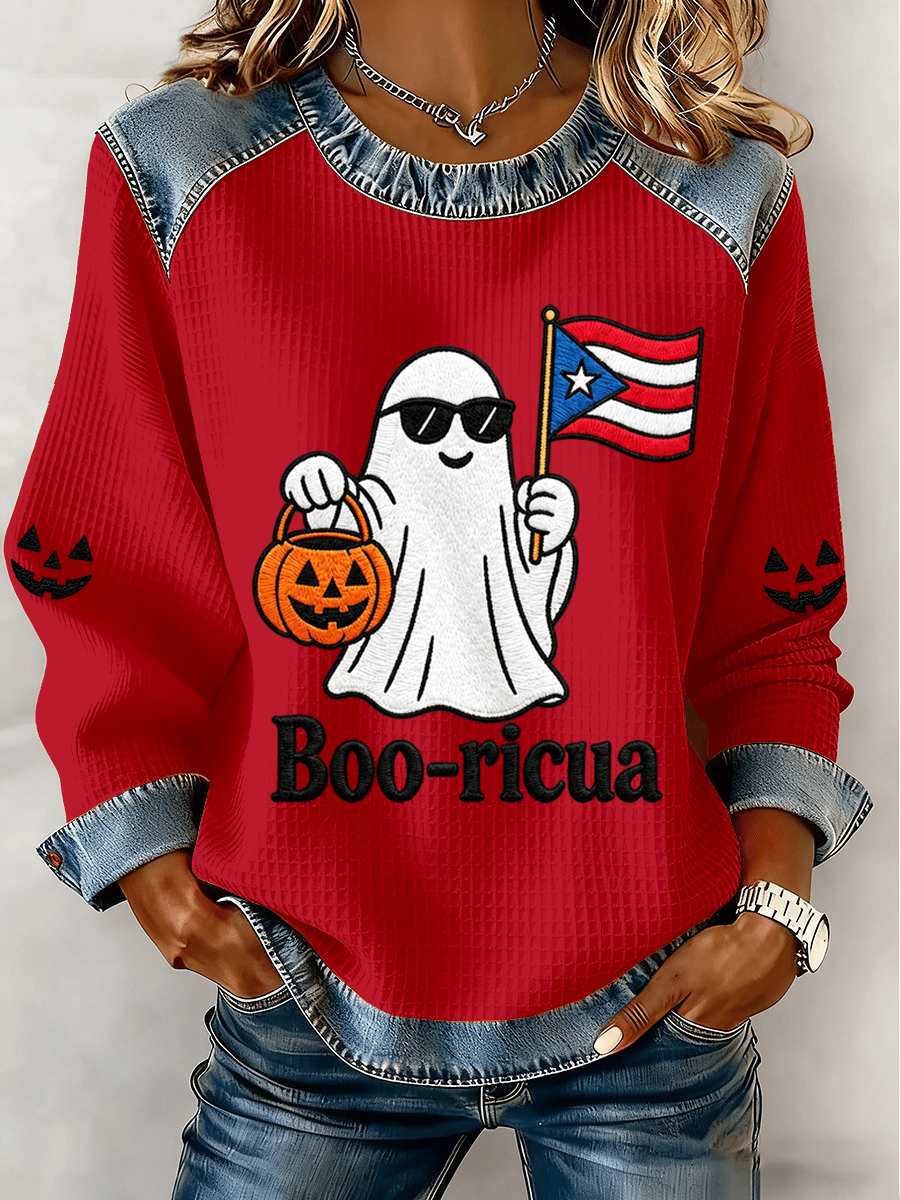 Women's Halloween In Puerto Rico Print Top