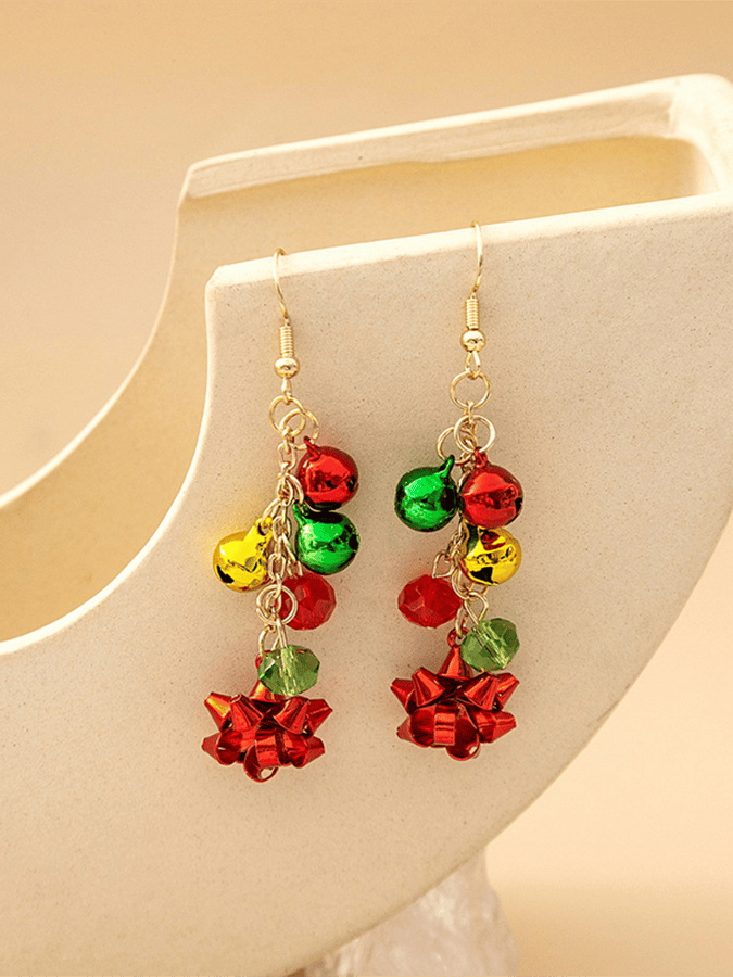 Christmas Fashion Simple Colorful Bell Pendant Earrings