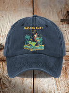 Retro Parrot Margarita Wasting Away Since 1977 Print Baseball Cap