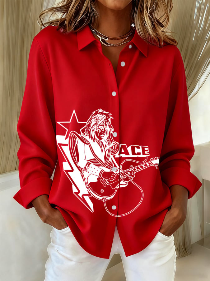 Women's Rock Casual Lapel Shirt