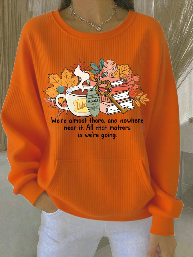 Women's Autumn Halloween Luke's Restaurant Printed Casual Holiday Crew Neck Sweatshirt