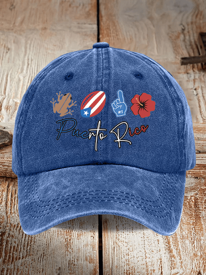 Puerto Rico Singer Benito Bowl Print Baseball Cap