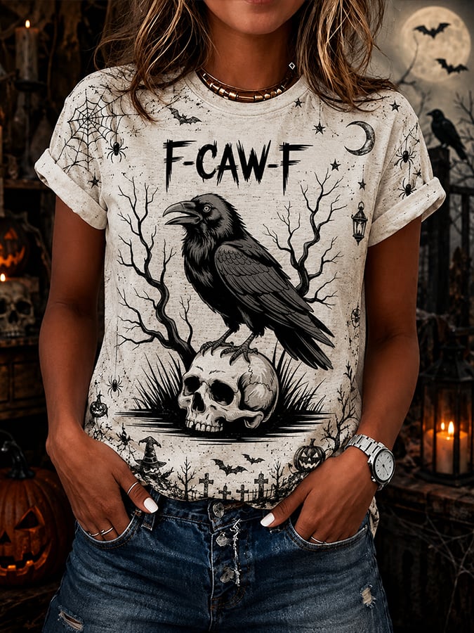 Women'S Casual Halloween Print T-Shirt