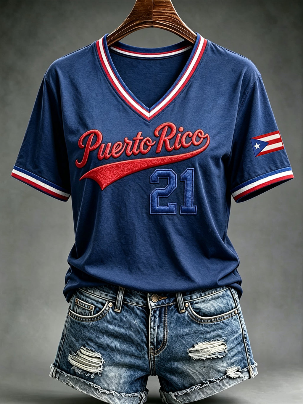 Women's Casual Puerto Rico Print Top