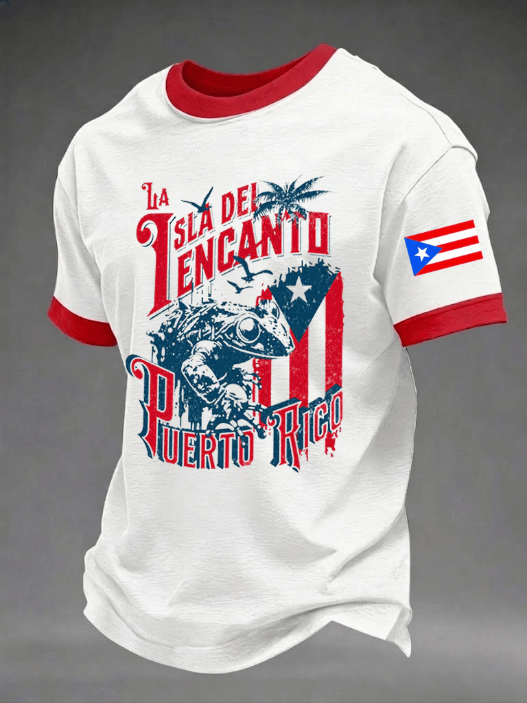 Men's Puerto Rico Printed Casual T-shirt