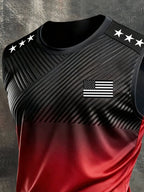 Men's Retro Independence Day Patriot Crew Neck Tank Top