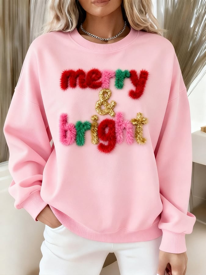 Women's “Merry & Bright” Print Sweatshirt